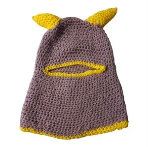 Purple and Yellow Handmade Crochet ski Mask